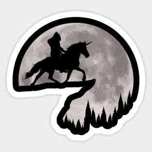 Bigfoot Riding Unicorn Sticker